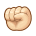 ✊🏻 raised fist: light skin tone display on Samsung